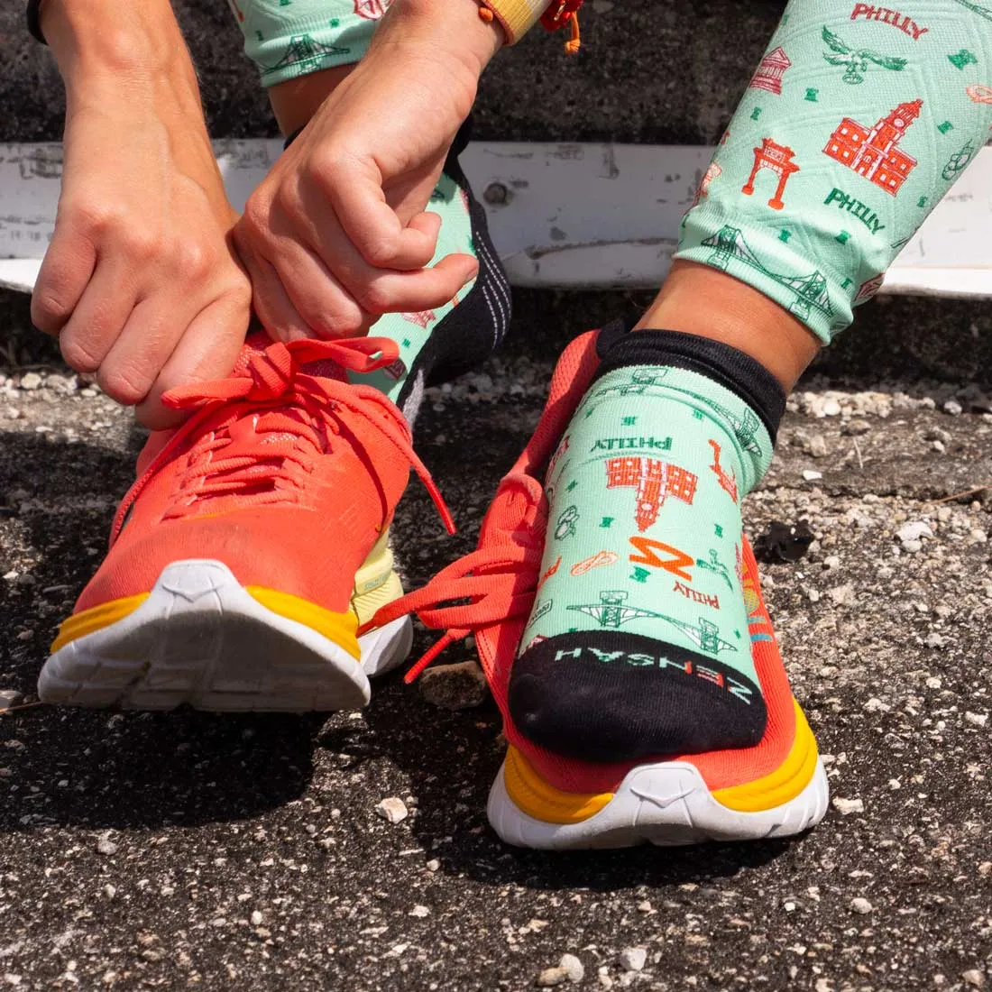 Philly Doodle Running Socks (No Show) sold by Zensah product image thumbnail 4