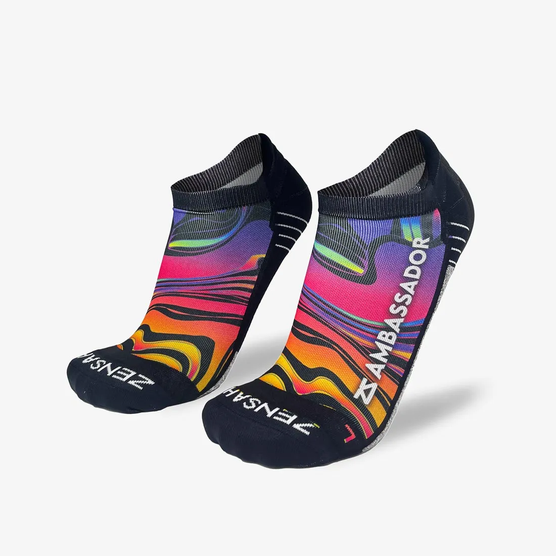 2024 Rainbow Swirls Ambassador Running Socks (No Show) sold by Zensah product image thumbnail 2