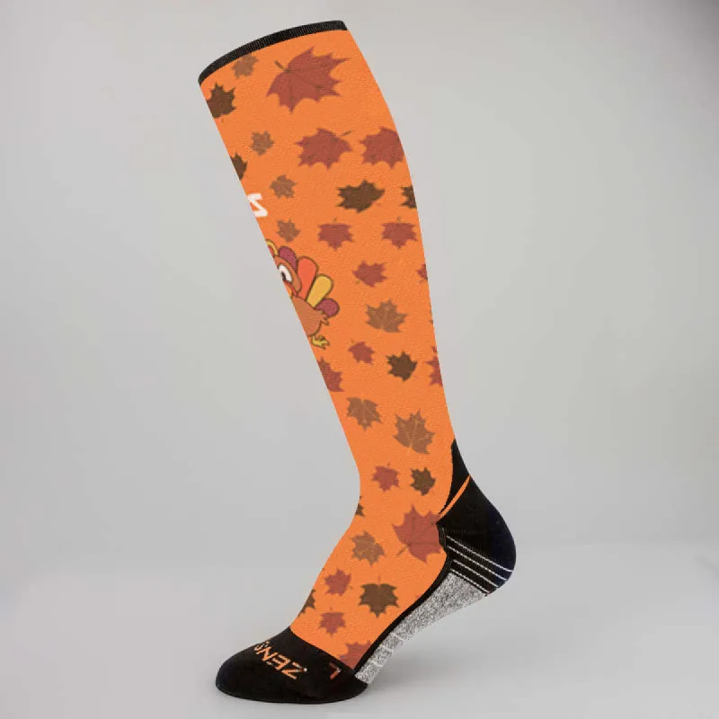 Leafy Turkey Compression Socks (Knee-High) sold by Zensah
