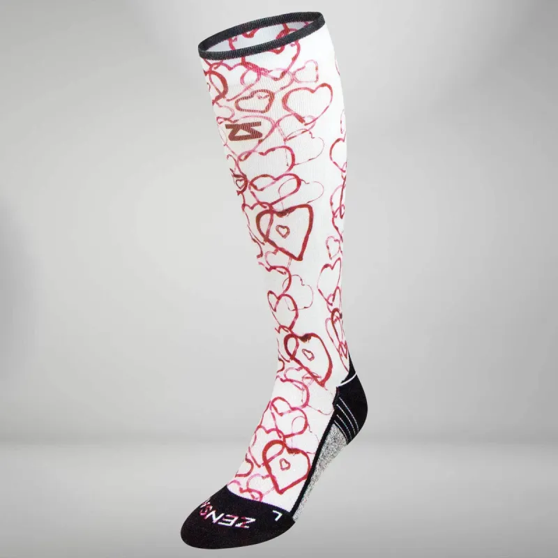 Abstract Hearts Compression Socks (Knee-High) sold by Zensah