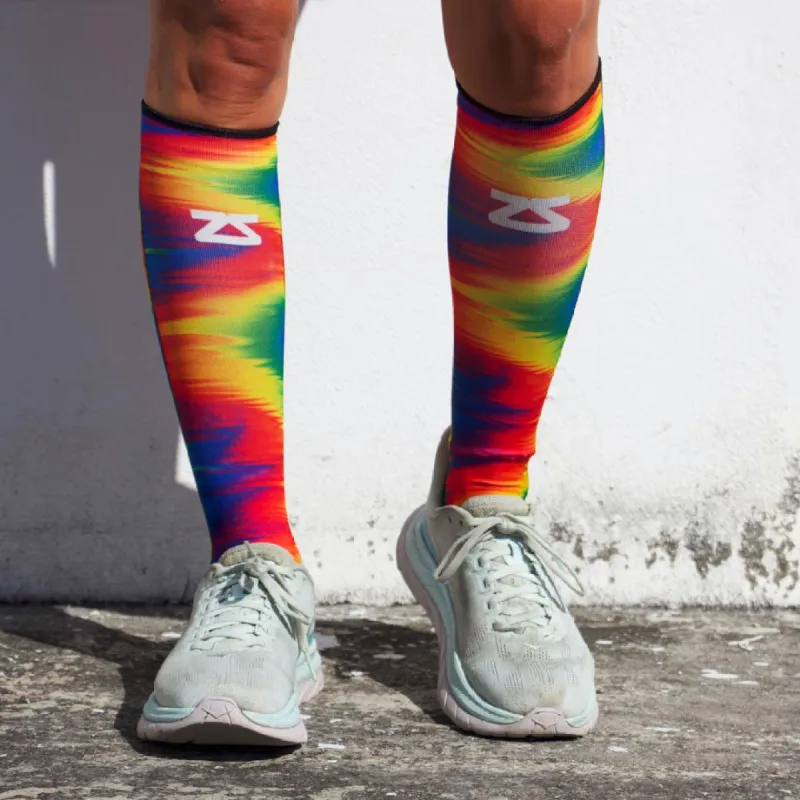 Rainbow Gradient Compression Socks (Knee-High) sold by Zensah