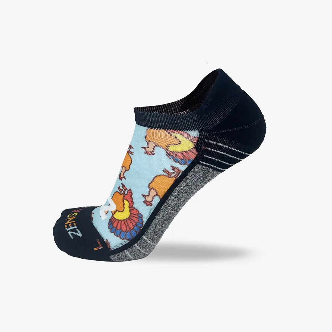 Colorful Turkeys Running Socks (No Show) sold by Zensah product image thumbnail 2