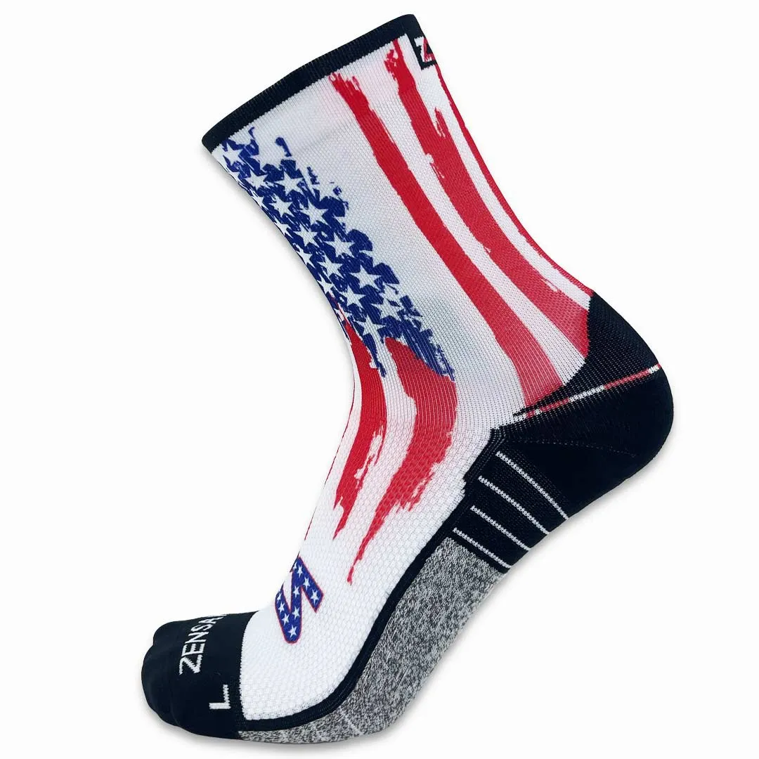 Rugged USA Flag Running Socks (Mini-Crew) sold by Zensah