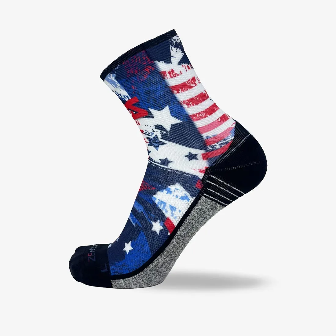 USA Stars and Stripes Running Socks (Mini-Crew) sold by Zensah