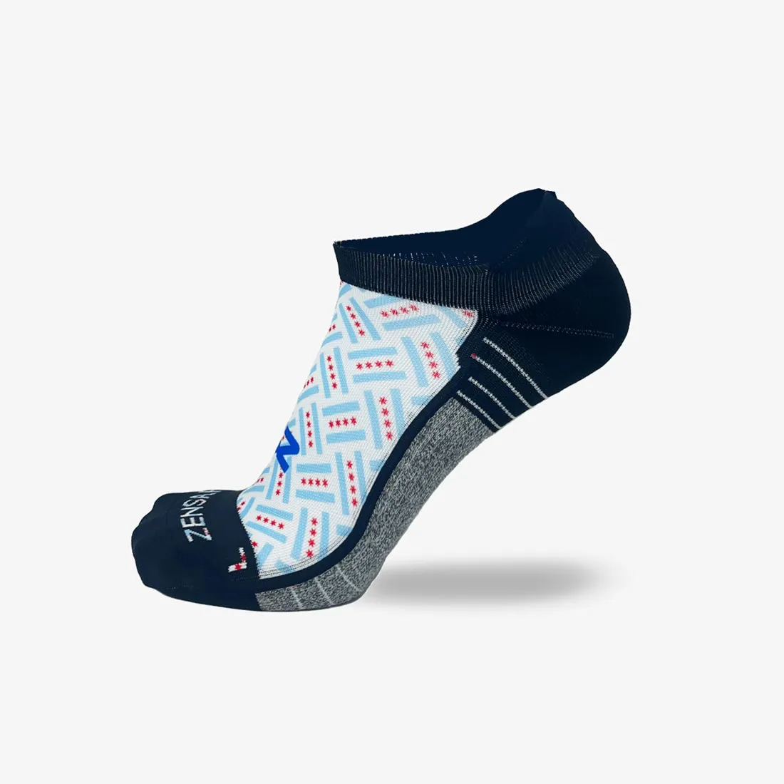 Chicago Flags Running Socks (No Show) sold by Zensah