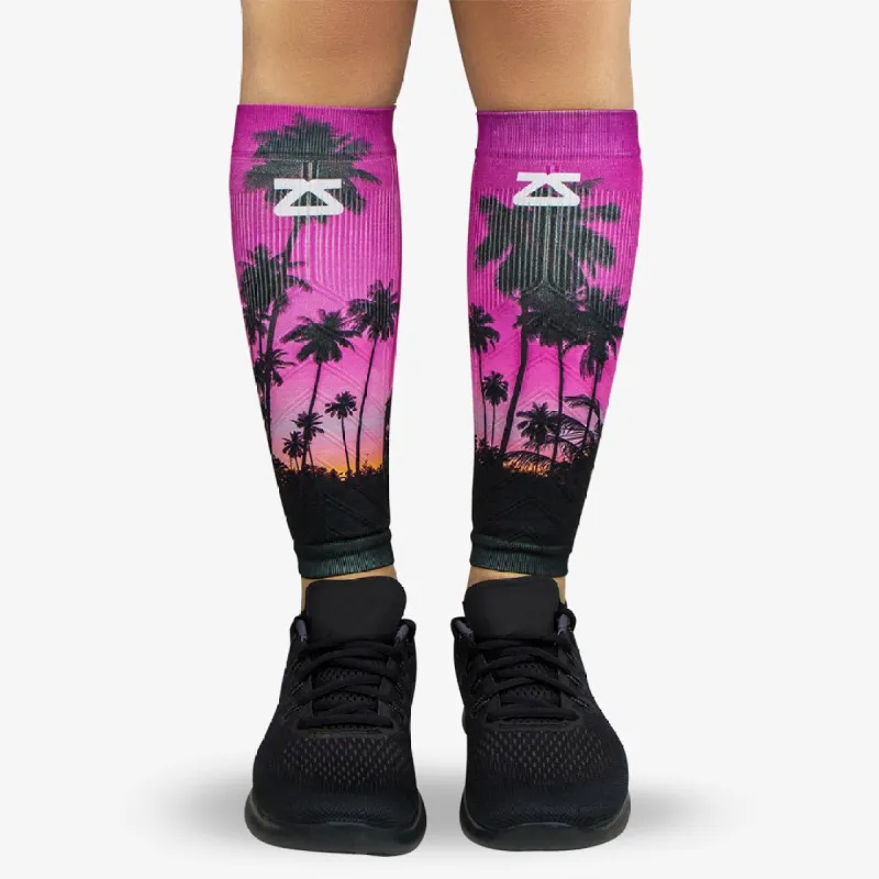 Tropical Palm Trees Compression Leg Sleeves sold by Zensah