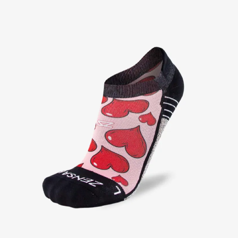 Pink Hearts Valentine's Socks (No Show) sold by Zensah