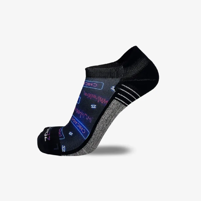 Neon Chicago Running Socks (No Show) sold by Zensah