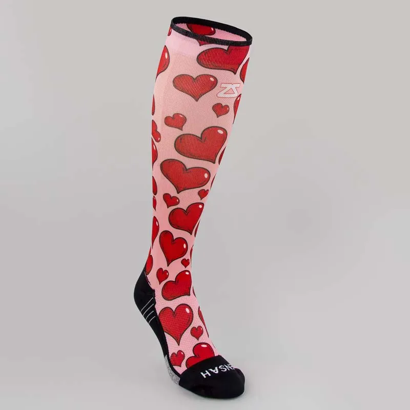 Pink Hearts Compression Socks (Knee-High) sold by Zensah product image thumbnail 2