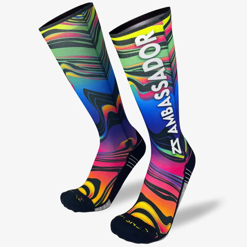 2024 Rainbow Swirls Ambassador Compression Socks (Knee-High) sold by Zensah