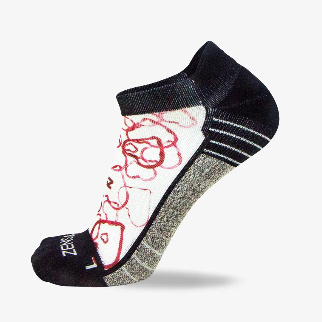 Abstract Hearts Socks (No Show) sold by Zensah