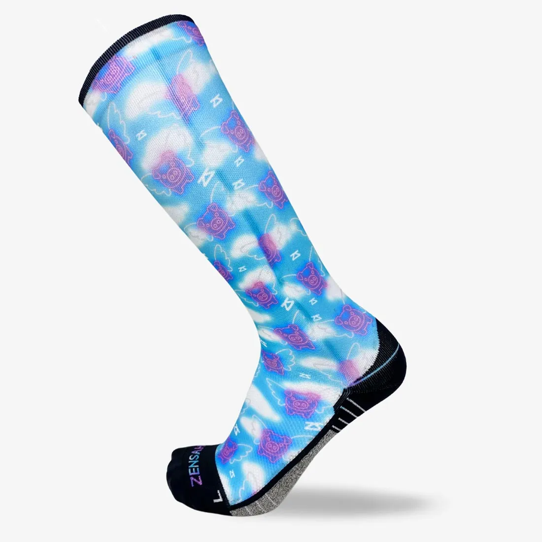 Neon Flying Pigs Compression Socks (Knee-High) sold by Zensah