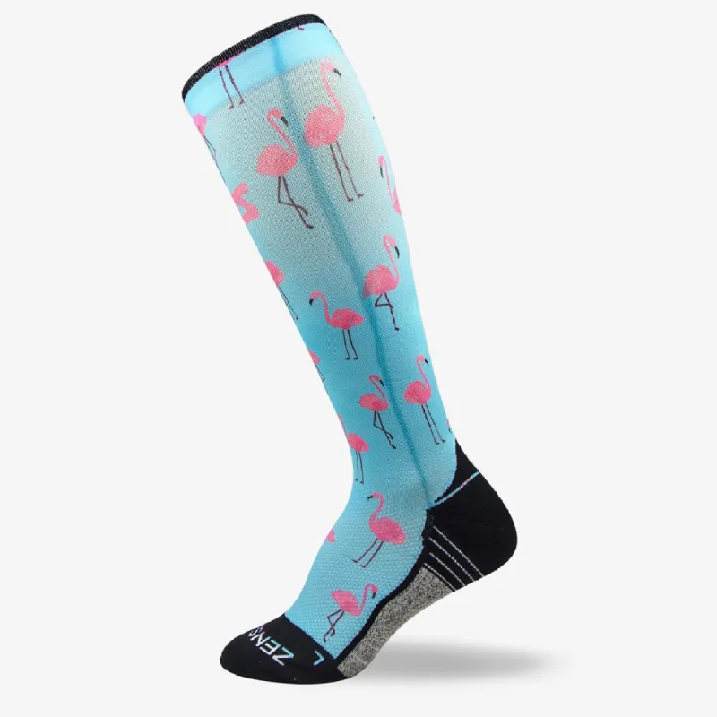 Pink Flamingos Compression Socks (Knee-High) sold by Zensah