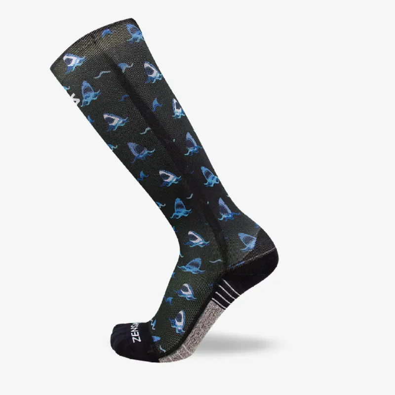 Sharks Compression Socks (Knee-High) sold by Zensah