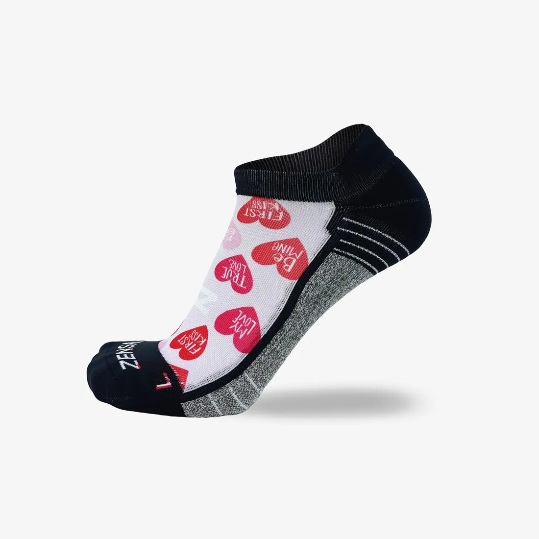 Heart Phrases Running Socks (No Show) sold by Zensah