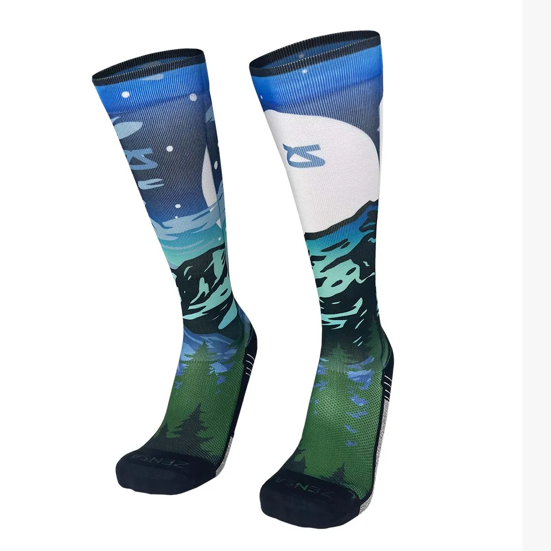 Mountain Panorama Compression Socks (Knee-High) sold by Zensah