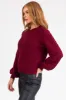 Maroon Long Sleeve Pointelle Detail Sweater sold by Lime Lush