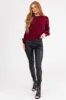 Maroon Long Sleeve Pointelle Detail Sweater sold by Lime Lush