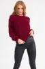 Maroon Long Sleeve Pointelle Detail Sweater sold by Lime Lush