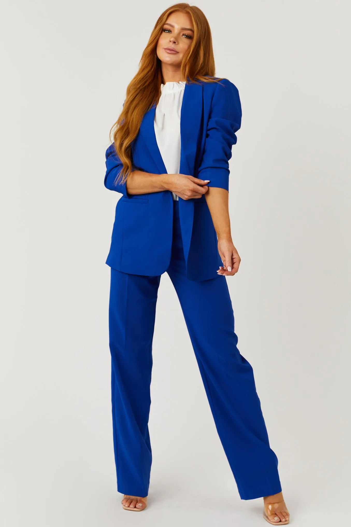 Emily Royal Blue Longline Open Blazer sold by Lime Lush product image thumbnail 3