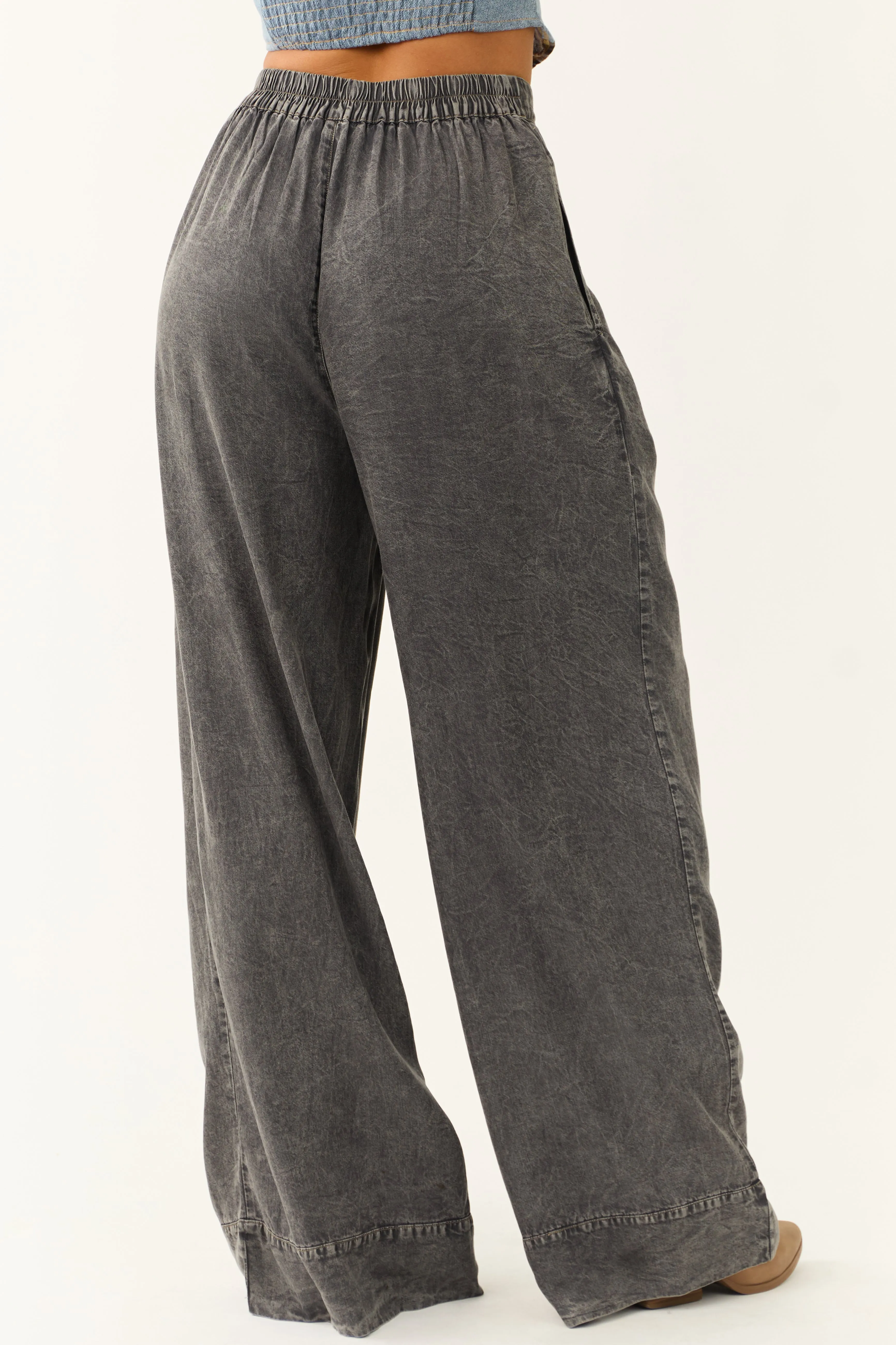 Graphite Washed Wide Leg Pants sold by Lime Lush product image thumbnail 4