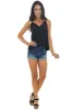 Black Lace Trim V Neck Woven Cami Tank Top sold by Lime Lush