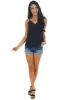 Black Lace Trim V Neck Woven Cami Tank Top sold by Lime Lush