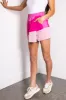 Magenta Colorblock Elastic Waist Active Skort sold by Lime Lush