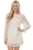 Light Sage Floral Bubble Sleeve Mini Dress sold by Lime Lush
