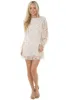 Light Sage Floral Bubble Sleeve Mini Dress sold by Lime Lush