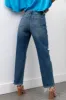 Special A Dark Wash Distressed Dad Jeans sold by Lime Lush