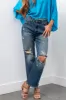 Special A Dark Wash Distressed Dad Jeans sold by Lime Lush