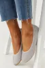 Silver Rhinestone Suede Ballet Flats sold by Lime Lush
