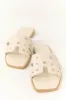 Almond Eyelet Detail Slip On Flat Sandals sold by Lime Lush