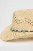 Ivory Shell and Stone Strap Straw Hat sold by Lime Lush