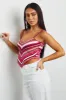 Raspberry Striped Crochet Knit Cropped Tank Top sold by Lime Lush