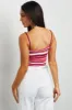 Raspberry Striped Crochet Knit Cropped Tank Top sold by Lime Lush