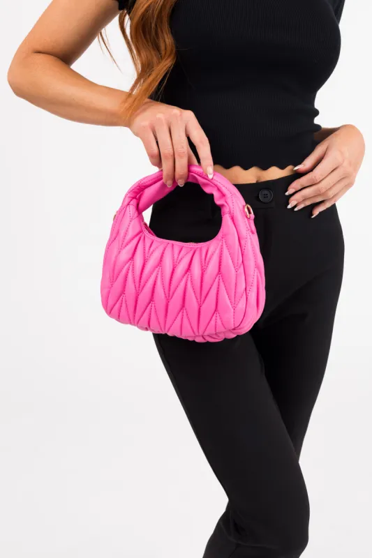 Bubblegum Textured Pleather Hand Bag sold by Lime Lush