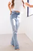 Cello Light Wash Striped High Rise Flare Jeans sold by Lime Lush