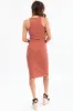 Rust Washed Ribbed Knit Midi Tank Dress sold by Lime Lush
