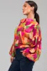 Flying Tomato Fuchsia Multicolor Geometric Blouse sold by Lime Lush