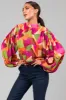 Flying Tomato Fuchsia Multicolor Geometric Blouse sold by Lime Lush
