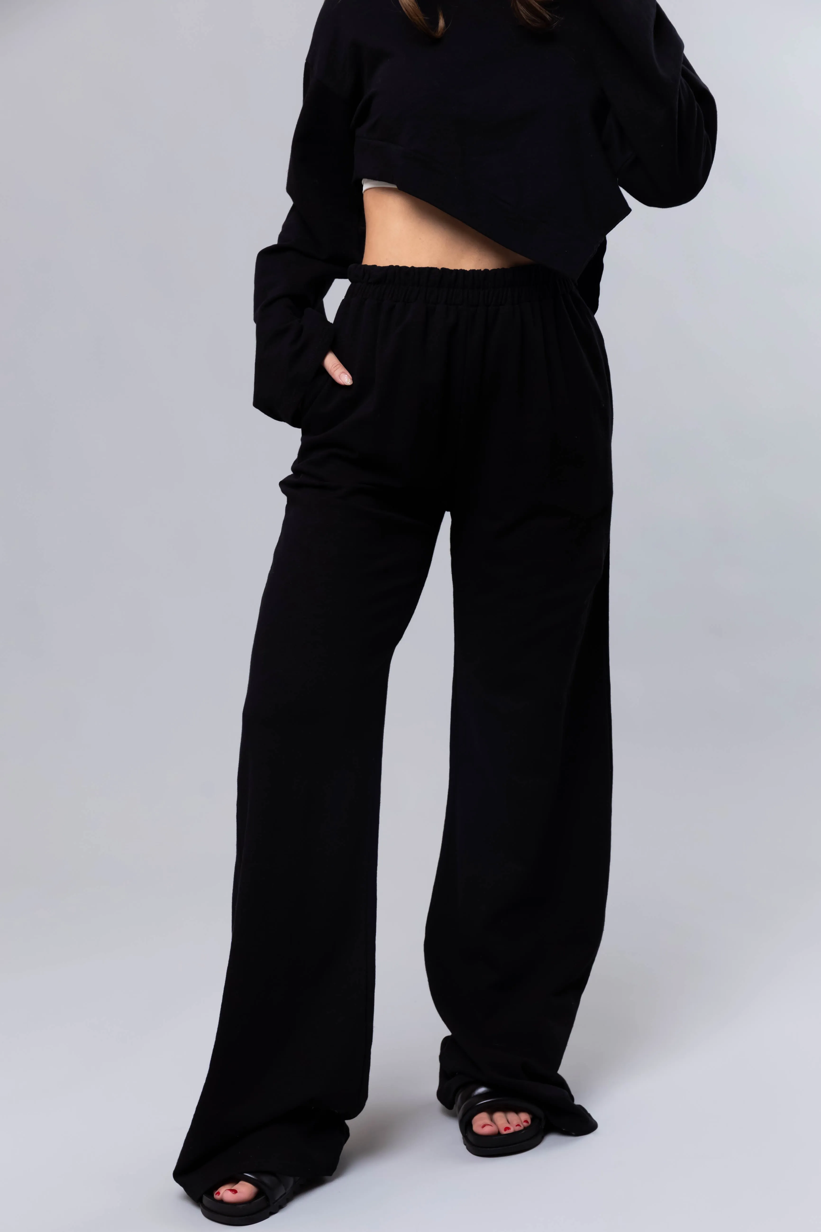 Black Long Sleeve Top and Wide Leg Pants Set sold by Lime Lush product image thumbnail 5