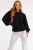 Black Soft Pullover with Balloon Sleeves sold by Lime Lush