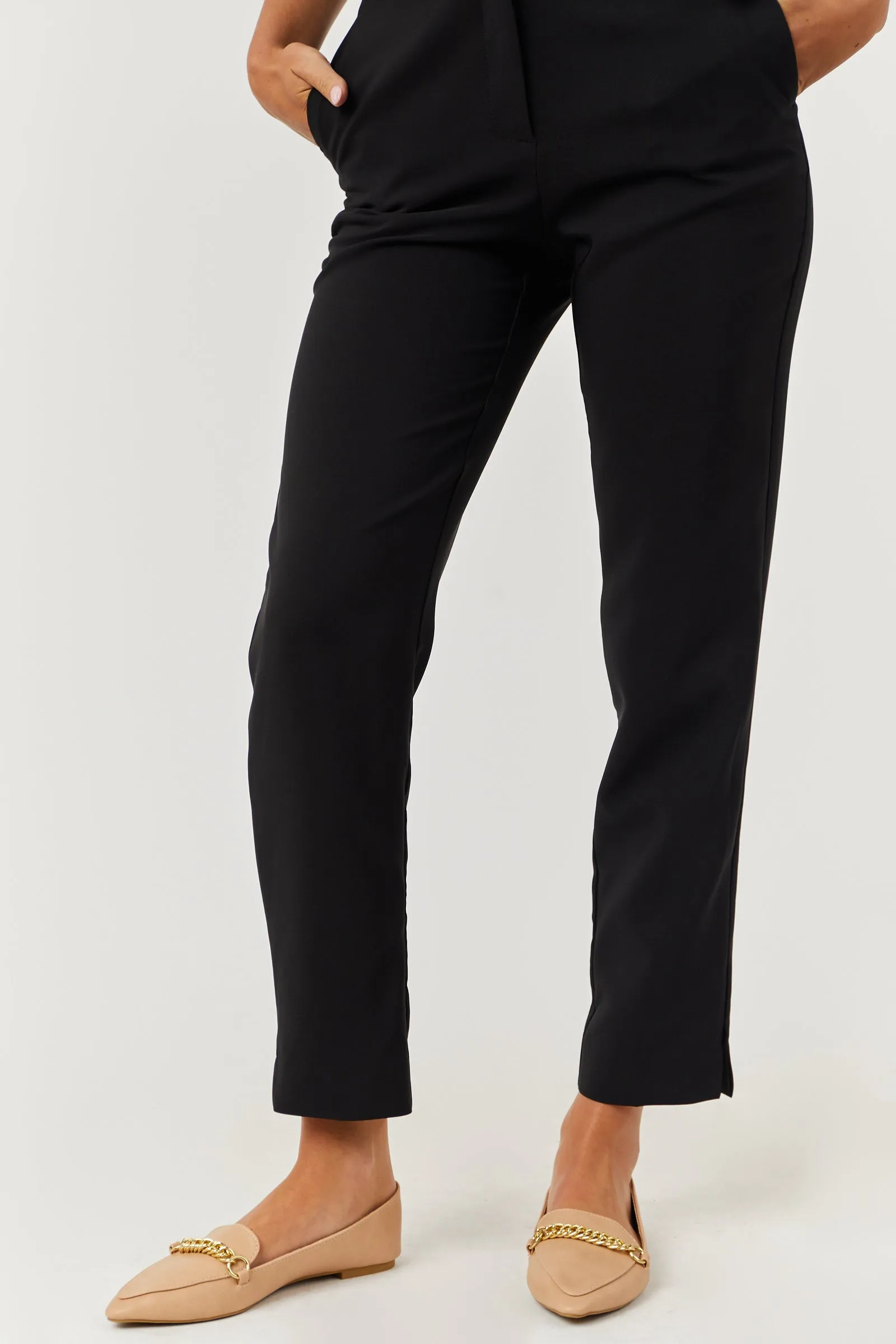 Nude Faux Leather Pointed Toe Gold Chain Loafers sold by Lime Lush product image thumbnail 2