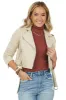 Camel Faux Suede Zip Up Cropped Moto Jacket sold by Lime Lush