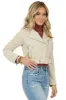 Camel Faux Suede Zip Up Cropped Moto Jacket sold by Lime Lush