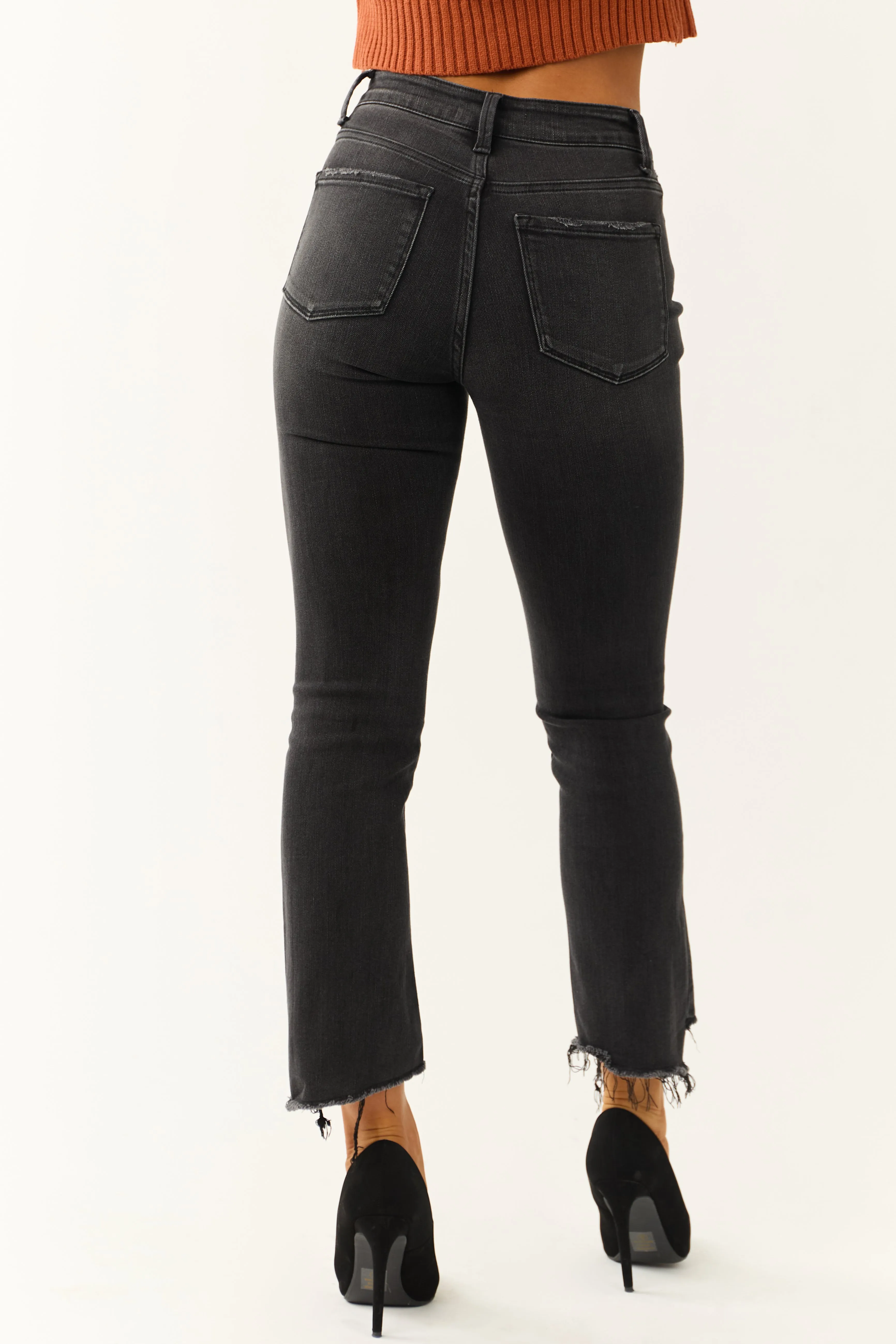 Vervet Black Washed High Rise Skinny Straight Jeans sold by Lime Lush product image thumbnail 3