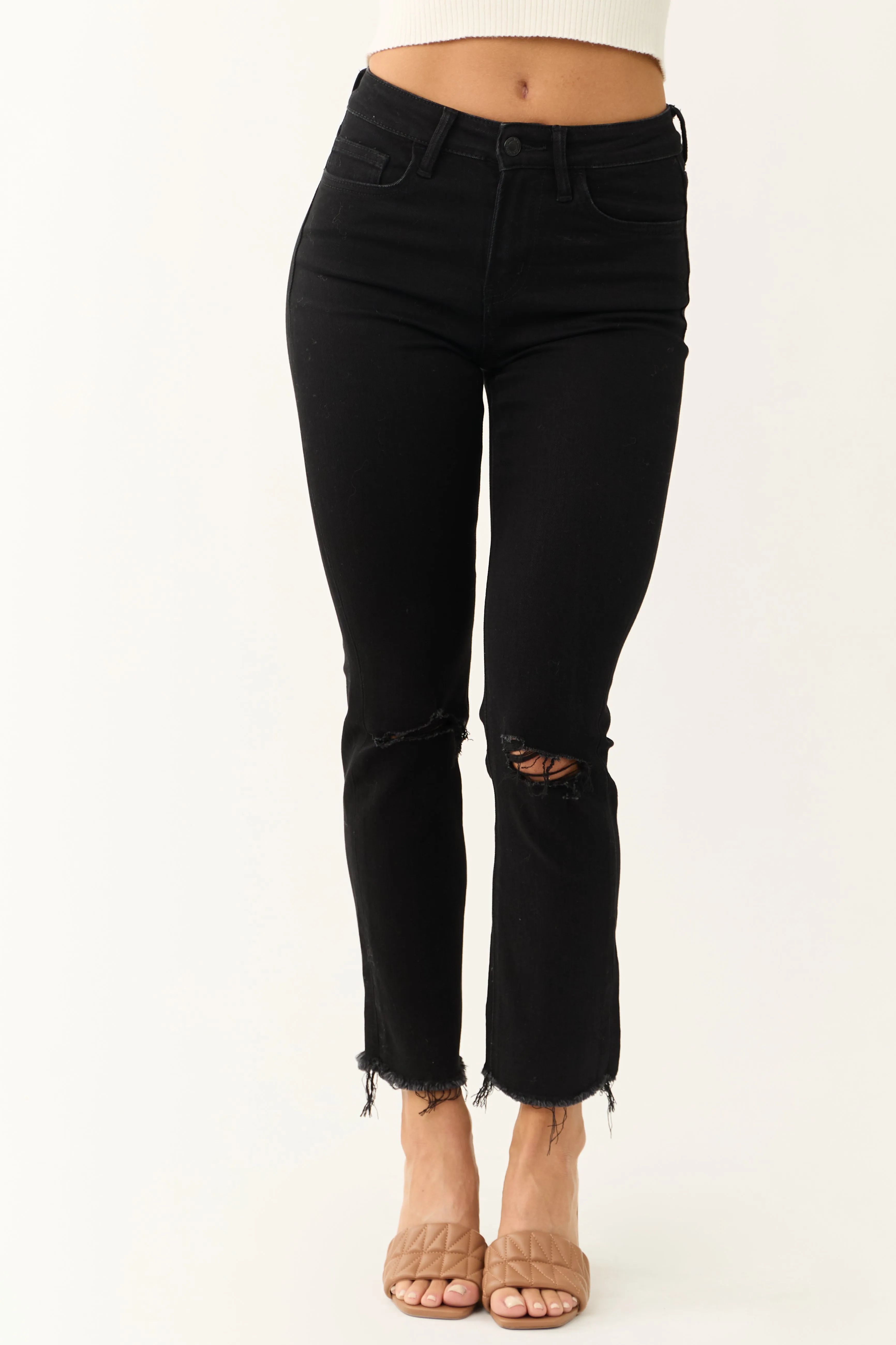 Vervet Black High Rise Slim Straight Jeans sold by Lime Lush