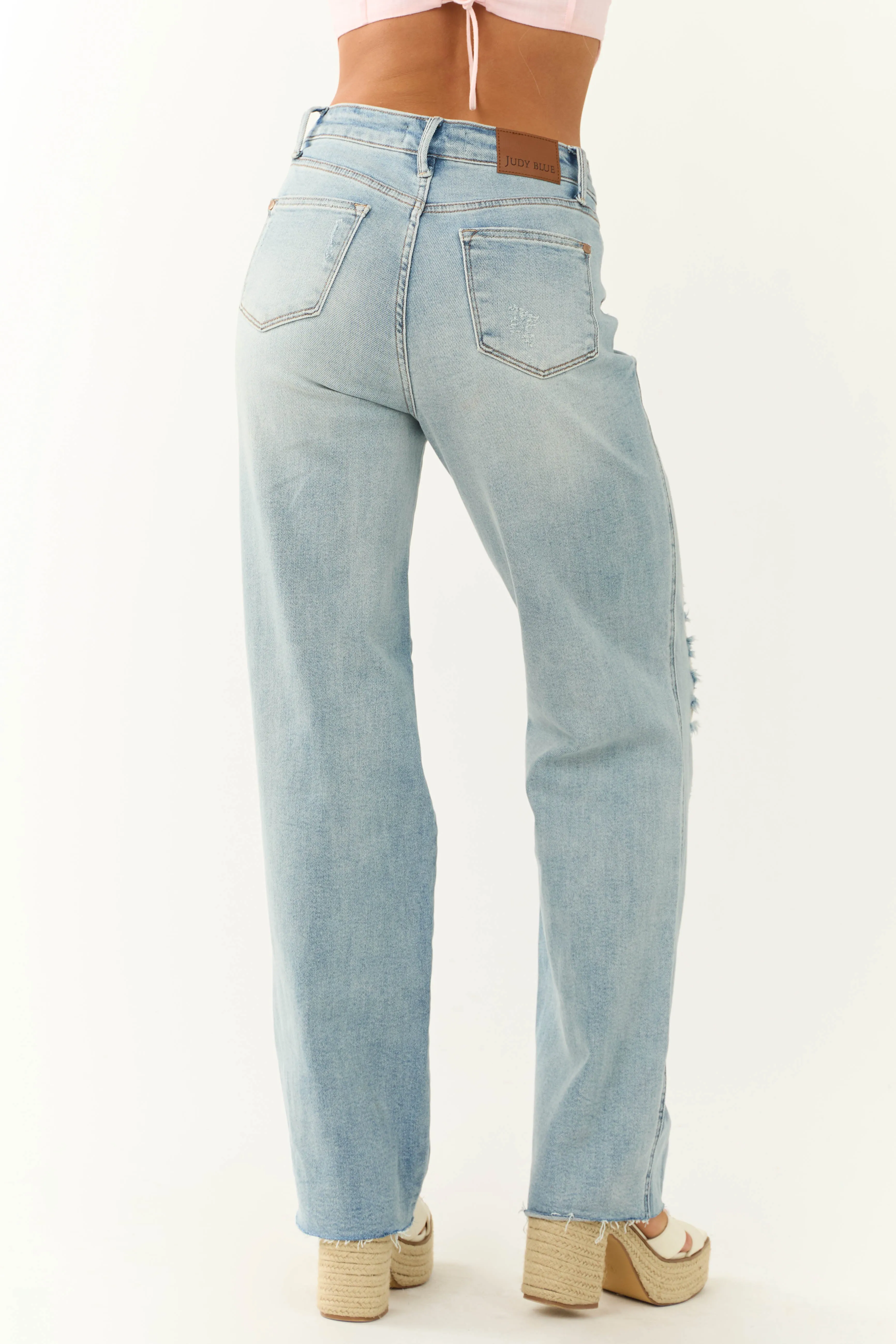 Judy Blue Medium Wash 90's Style Straight Jeans sold by Lime Lush product image thumbnail 3